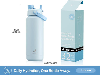 26 oz Insulated Water Bottle with 2-in-1 Straw and Spout Lid, Keep Cold 24H, Leak-Proof, Fits in Car Cup Holder, Stainless Steel Water Bottle for Sports, Gym, Travel, and School (Mousse) - Colors A