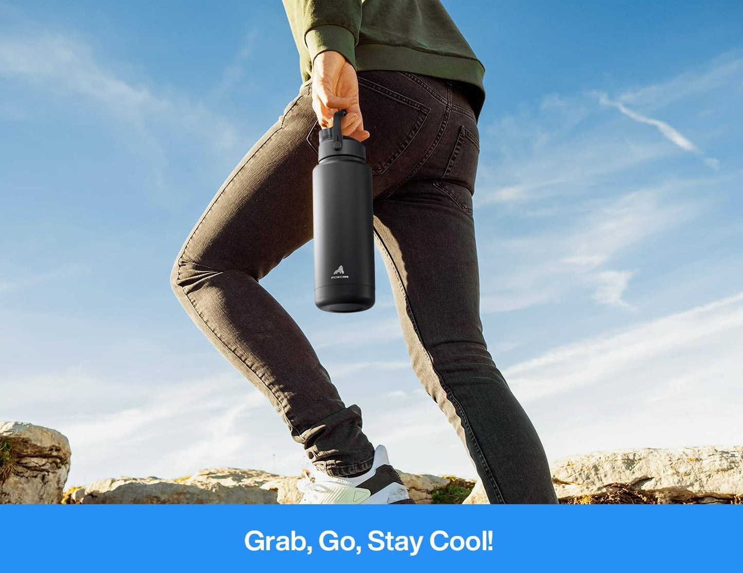 26 oz Insulated Water Bottle with 2-in-1 Straw and Spout Lid, Keep Cold 24H, Leak-Proof, Fits in Car Cup Holder, Stainless Steel Water Bottle for Sports, Gym, Travel, and School (Mousse) - Colors A