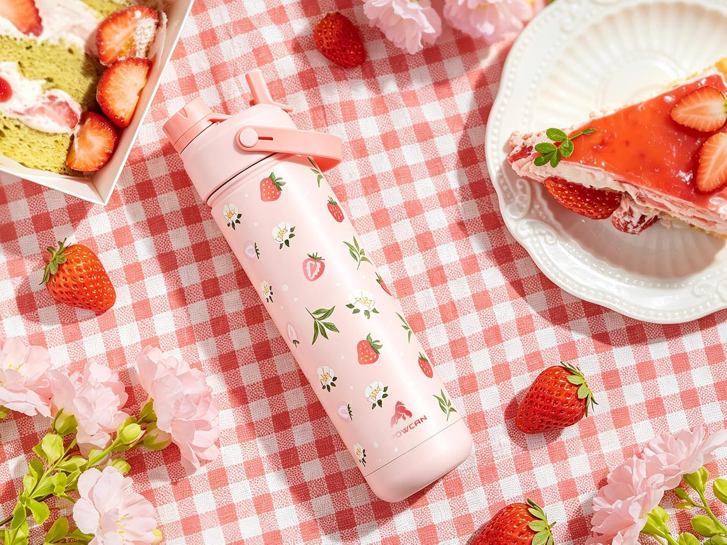 26 oz Insulated Water Bottle with 2-in-1 Straw and Spout Lid, Keep Cold 24H, Leak-Proof, Fits in Car Cup Holder, Stainless Steel Water Bottle for Sports, Gym, Travel, and School (Mousse) - Colors A