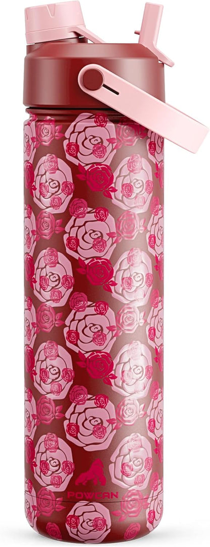 26 oz Insulated Water Bottle with 2-in-1 Straw and Spout Lid, Keep Cold 24H, Leak-Proof, Fits in Car Cup Holder, Stainless Steel Water Bottle for Sports, Gym, Travel, and School (Mousse) - Colors A