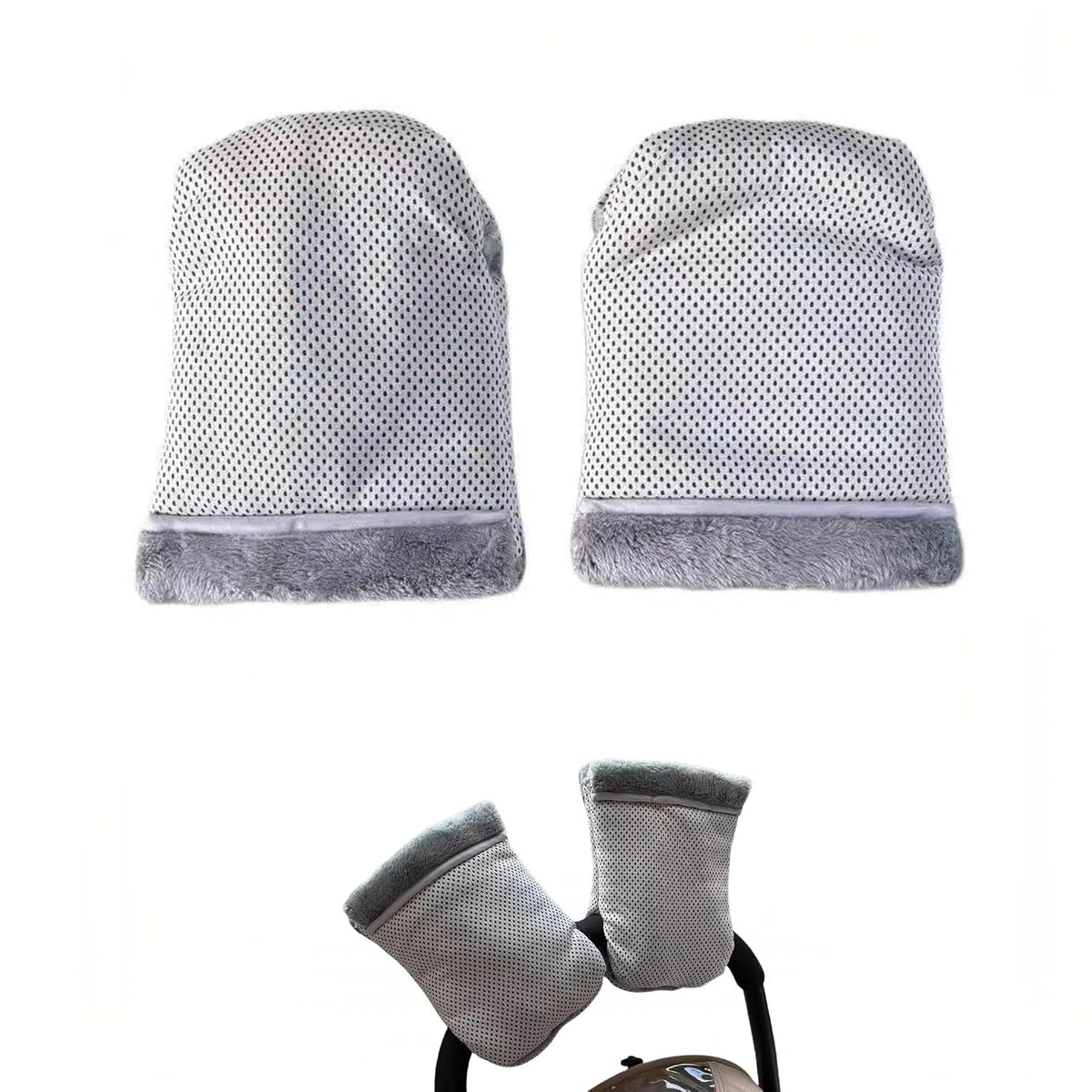 Winter Stroller Hand Muff - Water-Repellent Anti-Freeze Gloves with Plush Lining for Stroller Handlebars