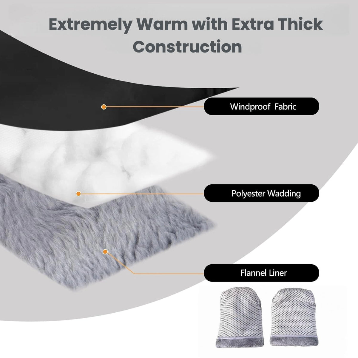 Winter Stroller Hand Muff - Water-Repellent Anti-Freeze Gloves with Plush Lining for Stroller Handlebars