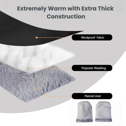 Winter Stroller Hand Muff - Water-Repellent Anti-Freeze Gloves with Plush Lining for Stroller Handlebars