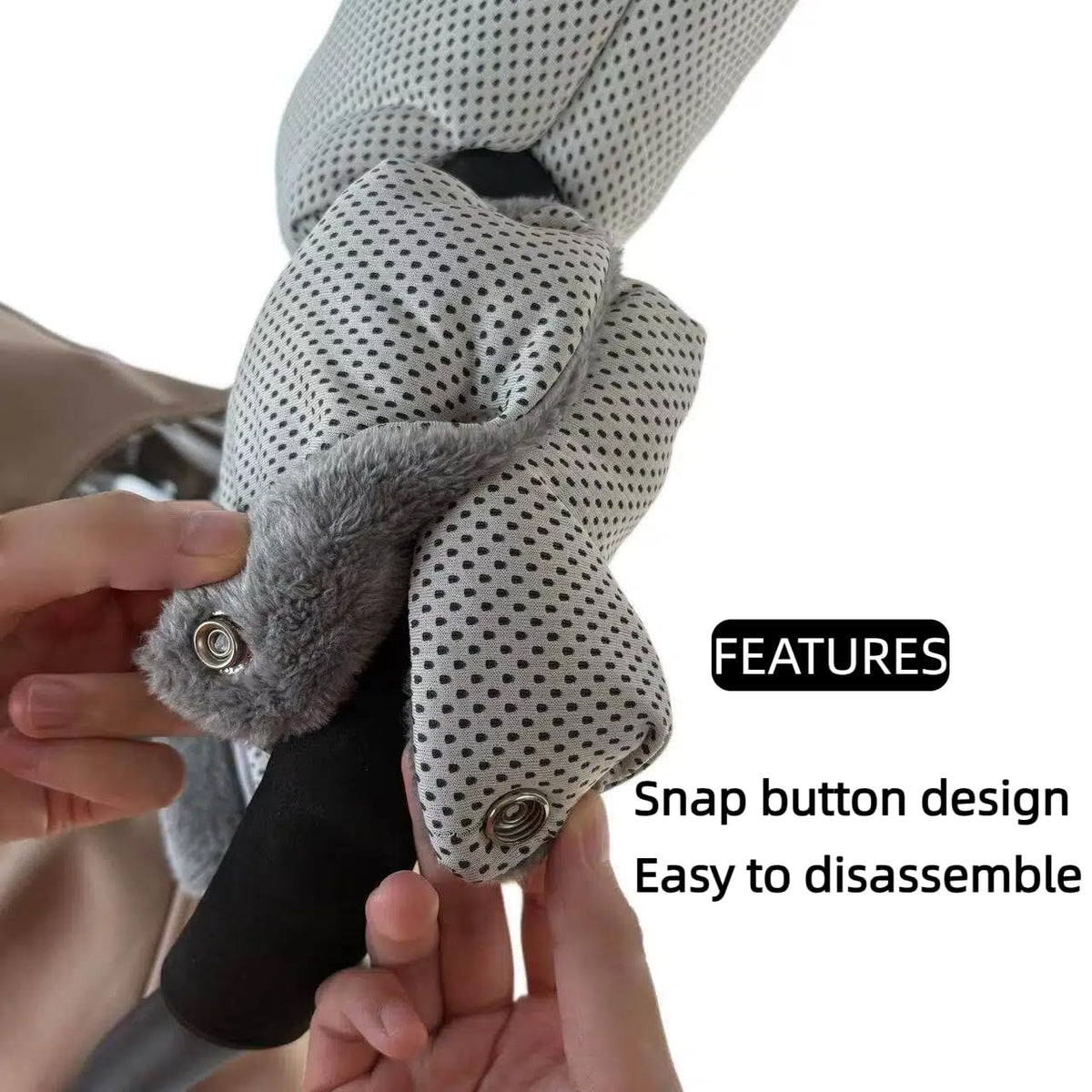 Winter Stroller Hand Muff - Water-Repellent Anti-Freeze Gloves with Plush Lining for Stroller Handlebars