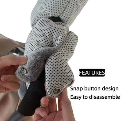 Winter Stroller Hand Muff - Water-Repellent Anti-Freeze Gloves with Plush Lining for Stroller Handlebars