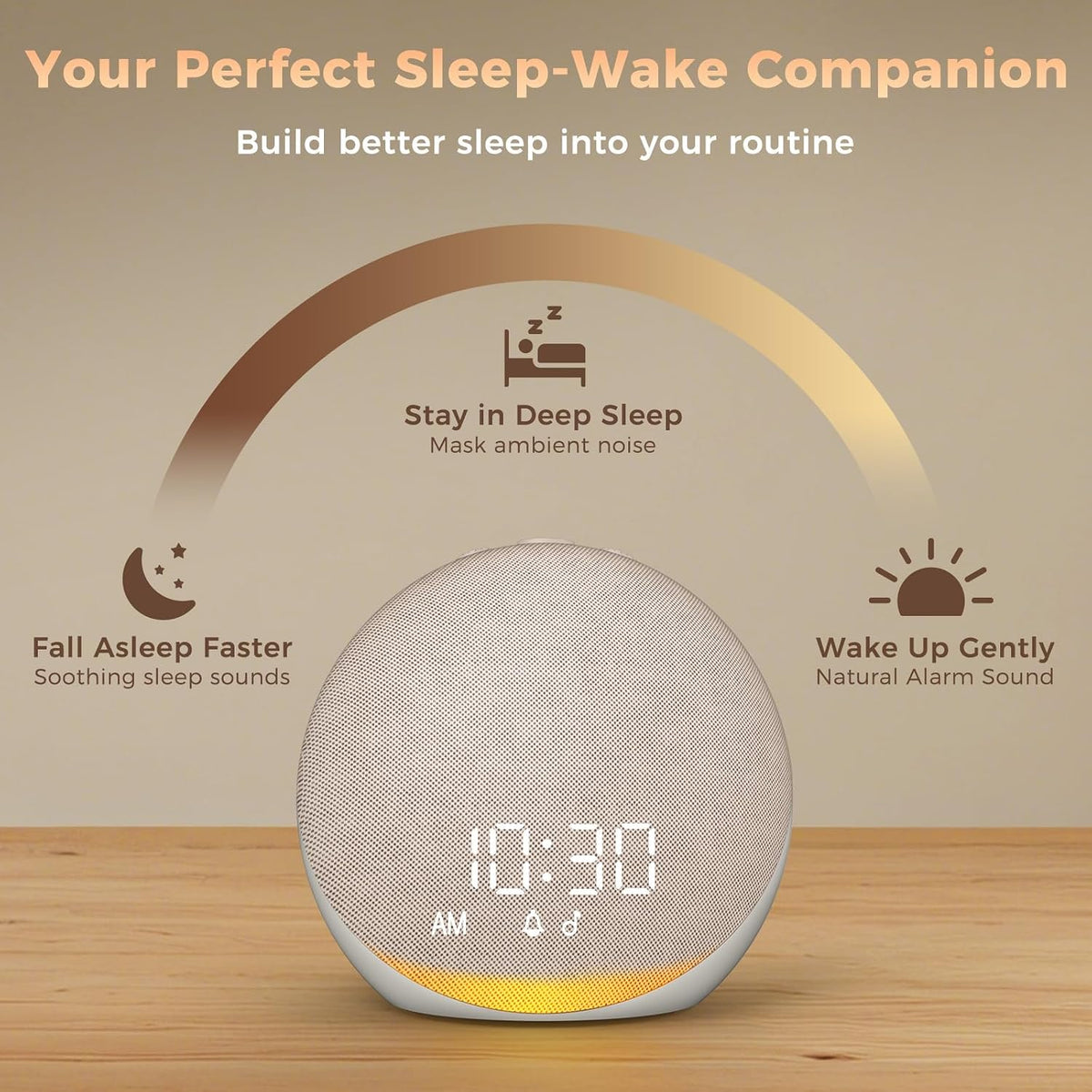 Sound Machine Alarm Clock for Bedroom: 25 Natural Sleep Sounds