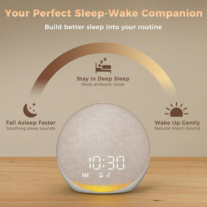 Sound Machine Alarm Clock for Bedroom: 25 Natural Sleep Sounds