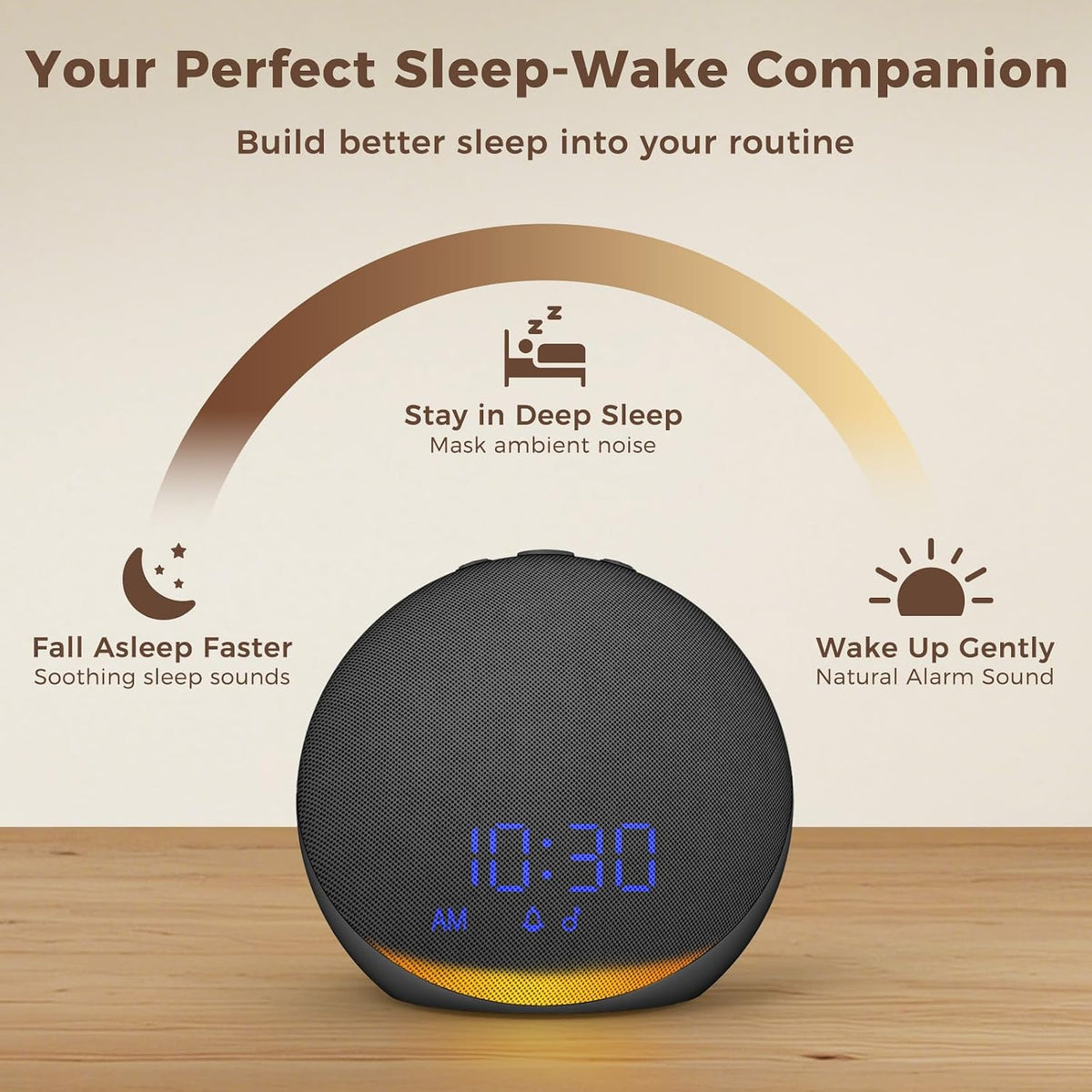 Sound Machine Alarm Clock for Bedroom: 25 Natural Sleep Sounds