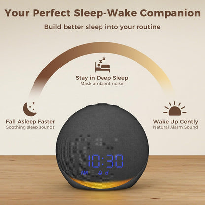 Sound Machine Alarm Clock for Bedroom: 25 Natural Sleep Sounds