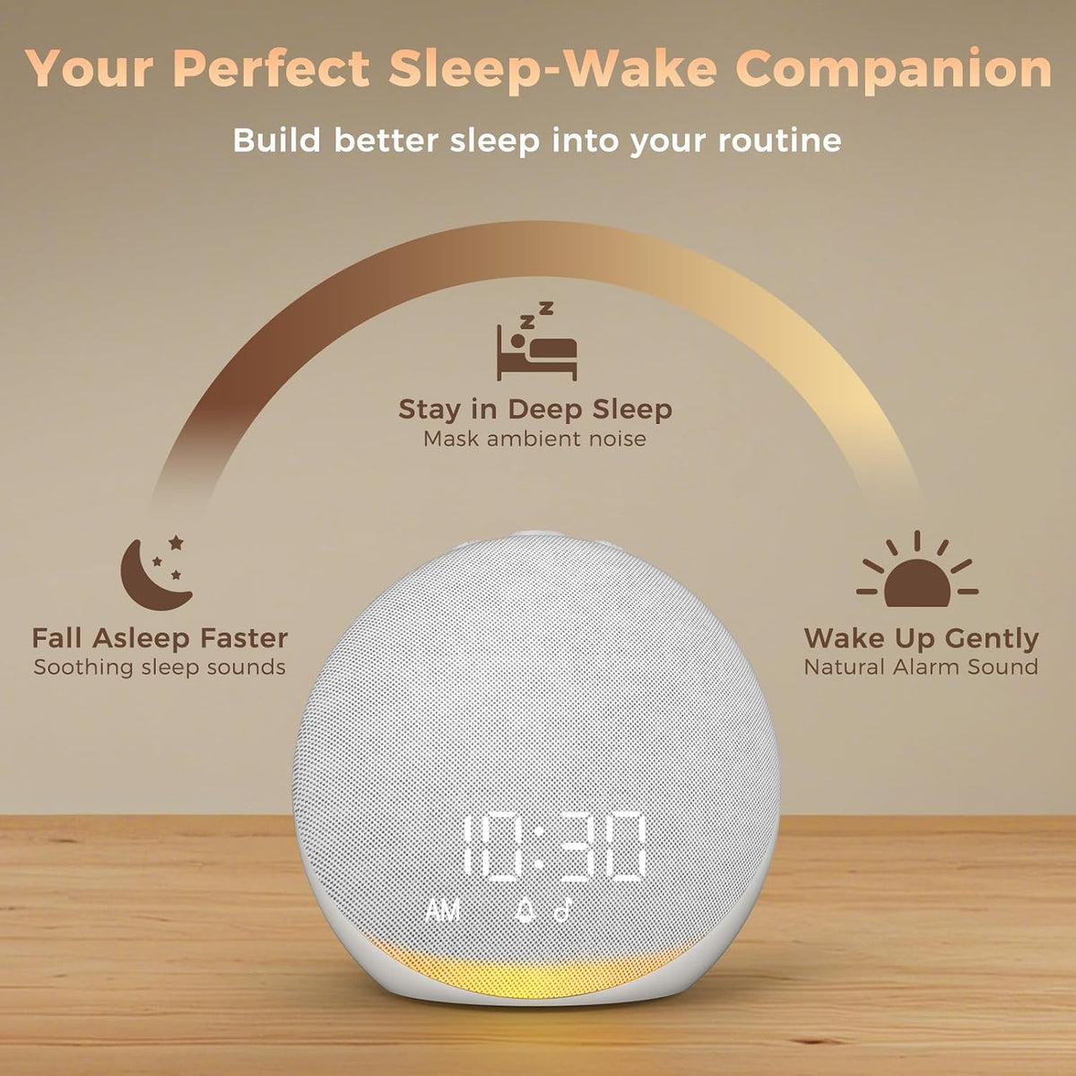 Sound Machine Alarm Clock for Bedroom: 25 Natural Sleep Sounds