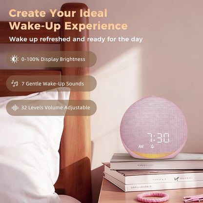 Sound Machine Alarm Clock for Bedroom: 25 Natural Sleep Sounds