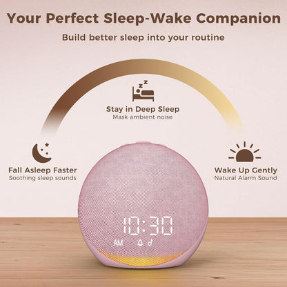 Sound Machine Alarm Clock for Bedroom: 25 Natural Sleep Sounds