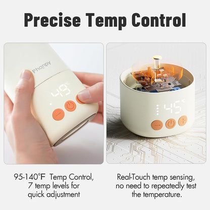 Portable Bottle Warmer - Detachable 10000mAh Battery, 212°F Boil & Sterilization, 3 Min Fast Heating, 100W, 17 OZ Large Capacity, Designed for Travel Bottle Warmer On the Go