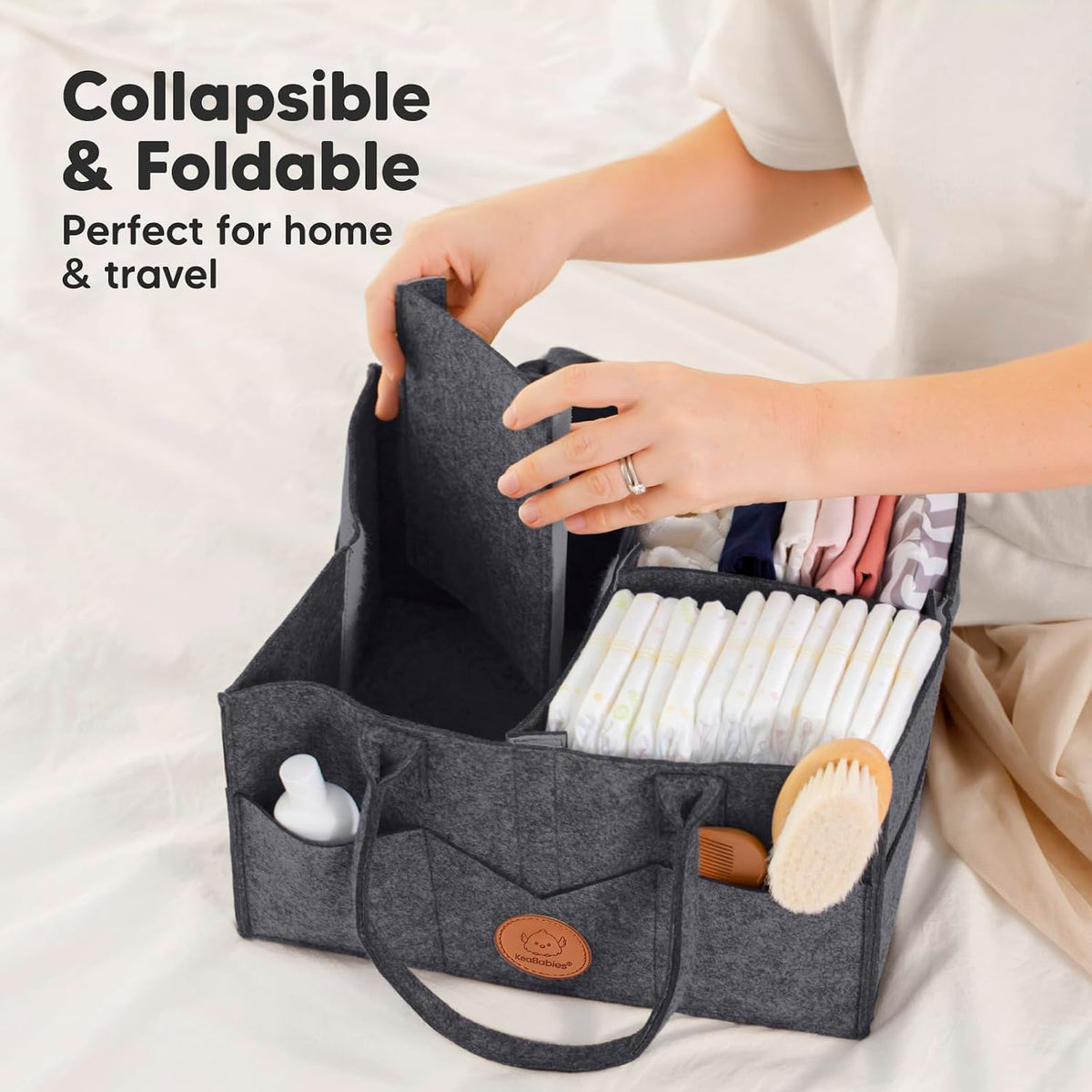 Portable Diaper Changing Pad and Baby Diaper Caddy Organizer - Waterproof Foldable Baby Changing Mat, Travel Change Mat, Nursery Organizer for Infant
