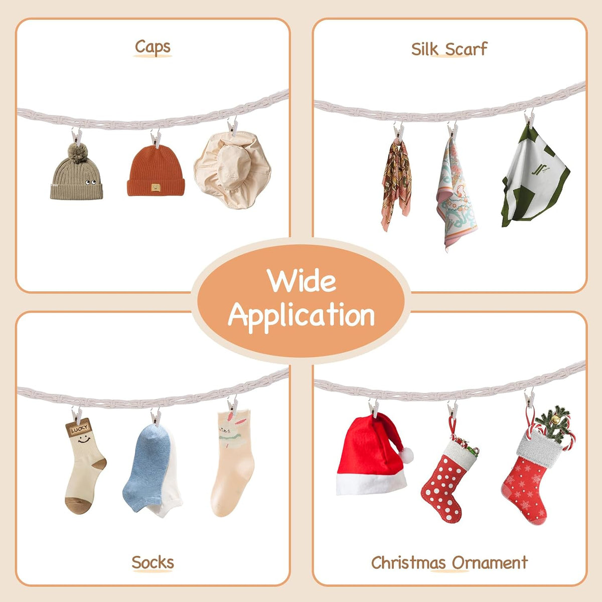 Stuffed Animal Storage Chain Boho Room Decor, Hanging Stuffed Animal Holder with 20 Metal Clips, Macrame Plush Toy Corner Organizer for Kids Baby Nursery Bedroom Playroom Wall Decor