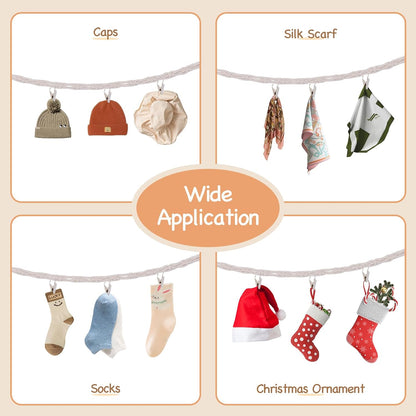Stuffed Animal Storage Chain Boho Room Decor, Hanging Stuffed Animal Holder with 20 Metal Clips, Macrame Plush Toy Corner Organizer for Kids Baby Nursery Bedroom Playroom Wall Decor