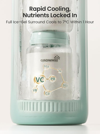 22oz Portable Breast Milk Cooler with 2 Bottles for Work & Travel