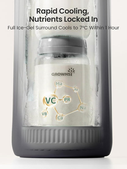 22oz Portable Breast Milk Cooler with 2 Bottles for Work & Travel