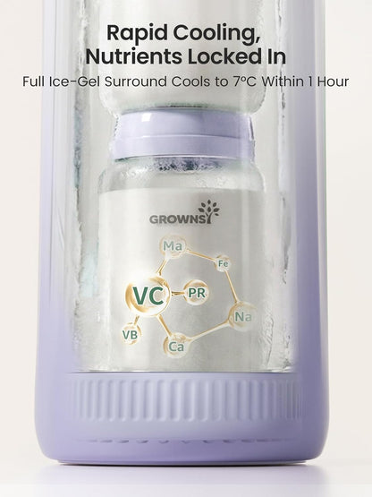 22oz Portable Breast Milk Cooler with 2 Bottles for Work & Travel