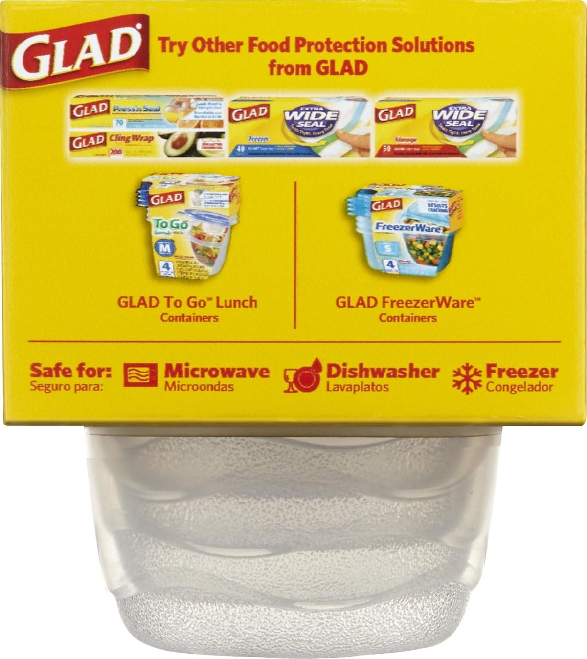 Glad Food Storage Containers - Mini Round Containers - 4 Ounce - 8 Containers