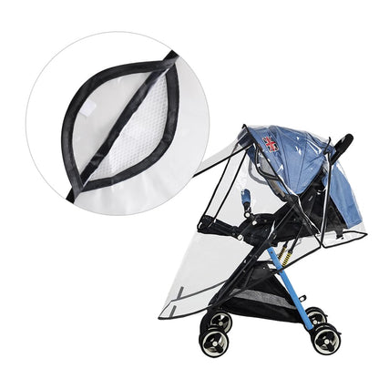 Stroller Rain Cover Universal Stroller Accessory Clear Windproof Waterproof Baby Travel Weather Shield Raincoat Protect from Rain Wind Dust Snow with Side Flaps for Ventilation