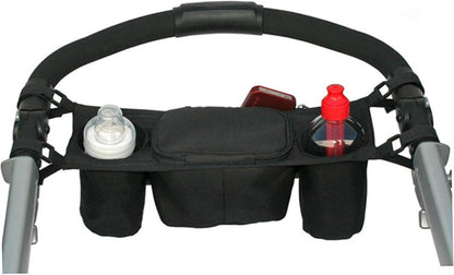 Stroller Caddy, Oxford Cloth Stroller Organizer with Cup Holder, Zippered Pocket and Adjustable Straps, Utilisation intérieure