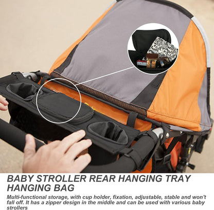 Stroller Caddy, Oxford Cloth Stroller Organizer with Cup Holder, Zippered Pocket and Adjustable Straps, Utilisation intérieure