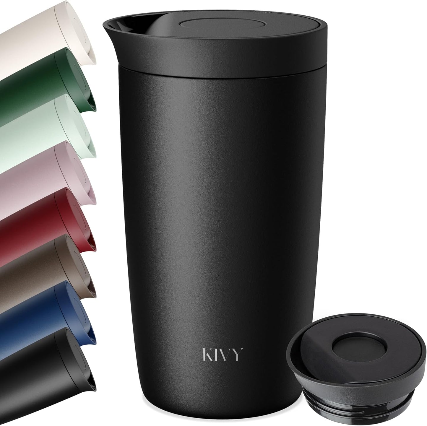 Travel Coffee Mug Tumbler [24h Cold | 6h Hot] Reusable Insulated Coffee Tumbler Stainless Steel - Spill Proof Coffee Travel Mug - Leakproof 12oz Insulated cup to go - Dishwasher Safe, BPA Free