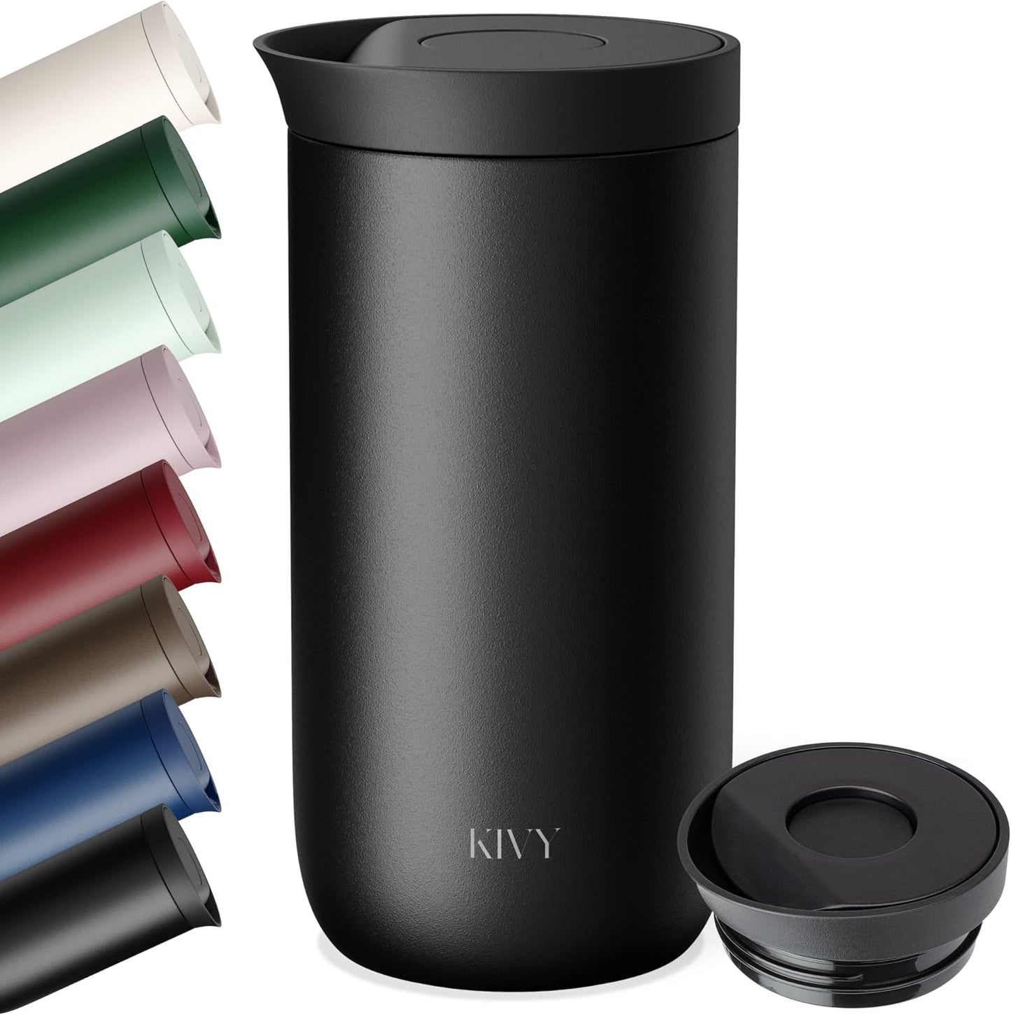 Travel Coffee Mug Tumbler [24h Cold | 6h Hot] Reusable Insulated Coffee Tumbler Stainless Steel - Spill Proof Coffee Travel Mug - Leakproof 12oz Insulated cup to go - Dishwasher Safe, BPA Free