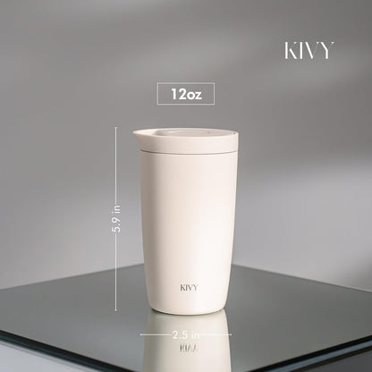 Travel Coffee Mug Tumbler [24h Cold | 6h Hot] Reusable Insulated Coffee Tumbler Stainless Steel - Spill Proof Coffee Travel Mug - Leakproof 12oz Insulated cup to go - Dishwasher Safe, BPA Free