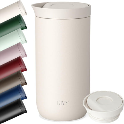 Travel Coffee Mug Tumbler [24h Cold | 6h Hot] Reusable Insulated Coffee Tumbler Stainless Steel - Spill Proof Coffee Travel Mug - Leakproof 12oz Insulated cup to go - Dishwasher Safe, BPA Free