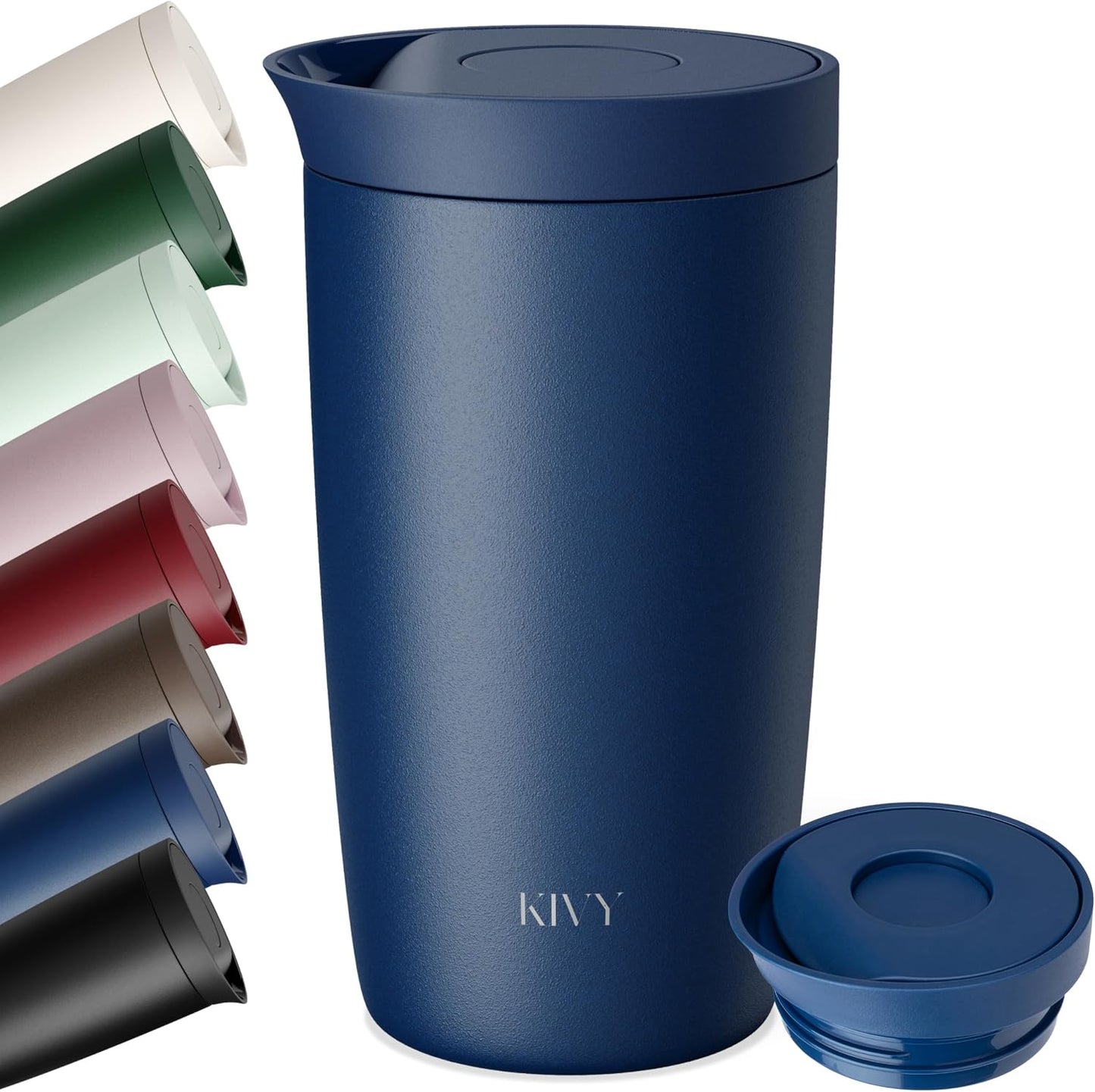 Travel Coffee Mug Tumbler [24h Cold | 6h Hot] Reusable Insulated Coffee Tumbler Stainless Steel - Spill Proof Coffee Travel Mug - Leakproof 12oz Insulated cup to go - Dishwasher Safe, BPA Free