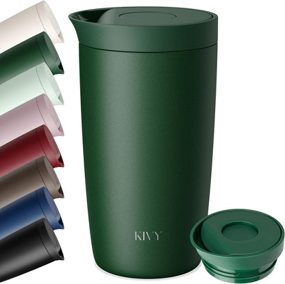 Travel Coffee Mug Tumbler [24h Cold | 6h Hot] Reusable Insulated Coffee Tumbler Stainless Steel - Spill Proof Coffee Travel Mug - Leakproof 12oz Insulated cup to go - Dishwasher Safe, BPA Free