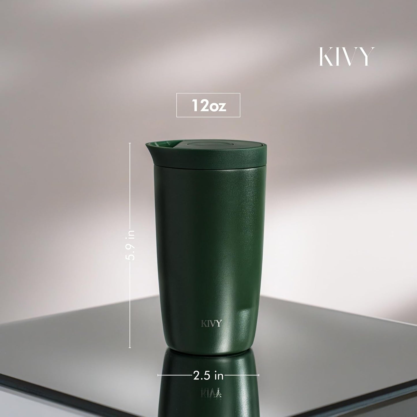 Travel Coffee Mug Tumbler [24h Cold | 6h Hot] Reusable Insulated Coffee Tumbler Stainless Steel - Spill Proof Coffee Travel Mug - Leakproof 12oz Insulated cup to go - Dishwasher Safe, BPA Free