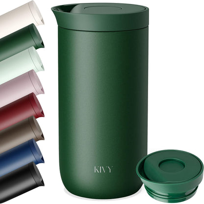 Travel Coffee Mug Tumbler [24h Cold | 6h Hot] Reusable Insulated Coffee Tumbler Stainless Steel - Spill Proof Coffee Travel Mug - Leakproof 12oz Insulated cup to go - Dishwasher Safe, BPA Free