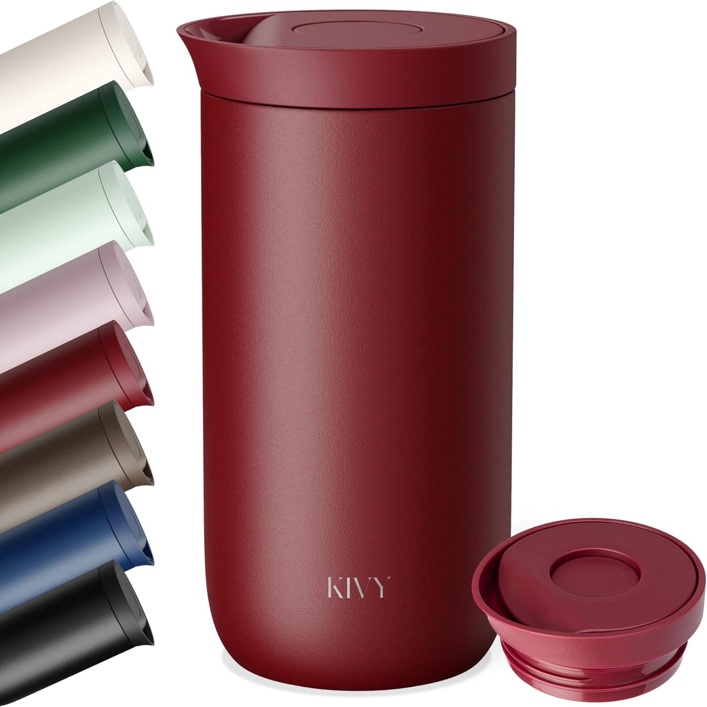 Travel Coffee Mug Tumbler [24h Cold | 6h Hot] Reusable Insulated Coffee Tumbler Stainless Steel - Spill Proof Coffee Travel Mug - Leakproof 12oz Insulated cup to go - Dishwasher Safe, BPA Free