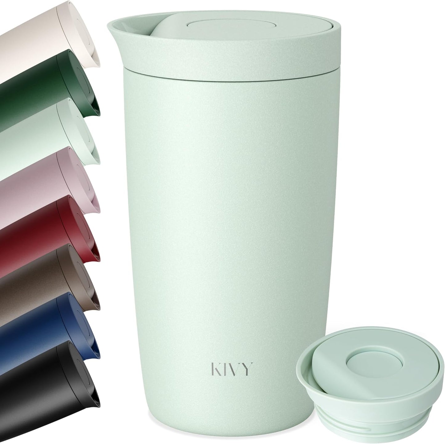 Travel Coffee Mug Tumbler [24h Cold | 6h Hot] Reusable Insulated Coffee Tumbler Stainless Steel - Spill Proof Coffee Travel Mug - Leakproof 12oz Insulated cup to go - Dishwasher Safe, BPA Free