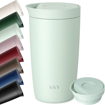 Travel Coffee Mug Tumbler [24h Cold | 6h Hot] Reusable Insulated Coffee Tumbler Stainless Steel - Spill Proof Coffee Travel Mug - Leakproof 12oz Insulated cup to go - Dishwasher Safe, BPA Free