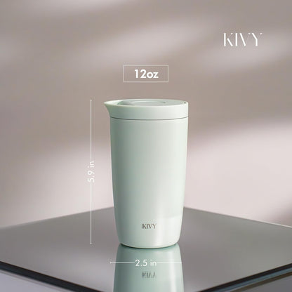 Travel Coffee Mug Tumbler [24h Cold | 6h Hot] Reusable Insulated Coffee Tumbler Stainless Steel - Spill Proof Coffee Travel Mug - Leakproof 12oz Insulated cup to go - Dishwasher Safe, BPA Free
