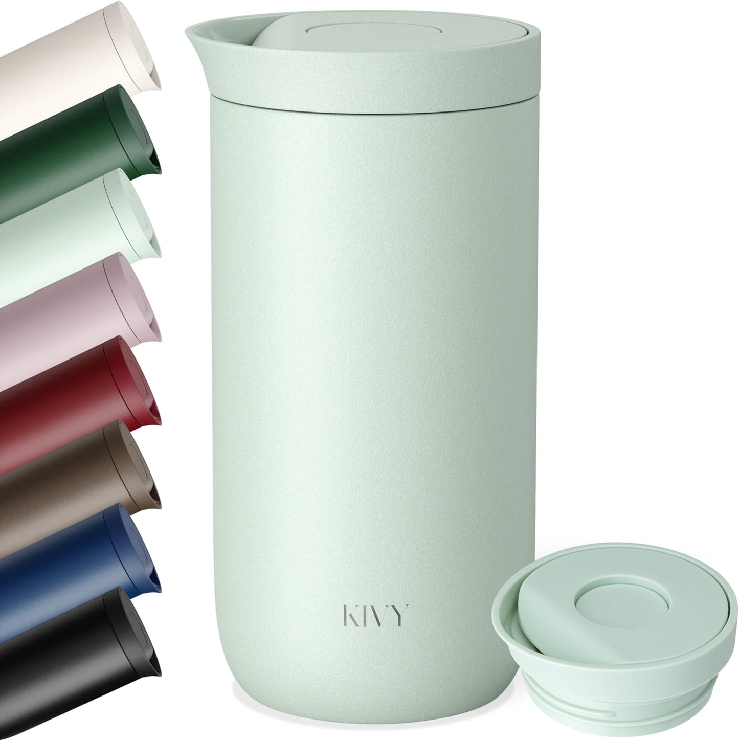 Travel Coffee Mug Tumbler [24h Cold | 6h Hot] Reusable Insulated Coffee Tumbler Stainless Steel - Spill Proof Coffee Travel Mug - Leakproof 12oz Insulated cup to go - Dishwasher Safe, BPA Free
