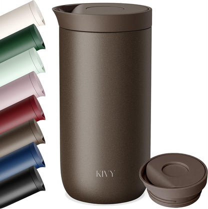 Travel Coffee Mug Tumbler [24h Cold | 6h Hot] Reusable Insulated Coffee Tumbler Stainless Steel - Spill Proof Coffee Travel Mug - Leakproof 12oz Insulated cup to go - Dishwasher Safe, BPA Free