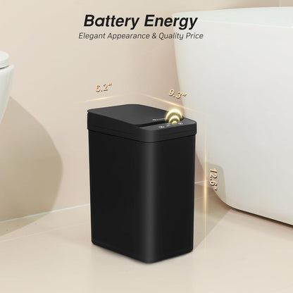 FRESHLIX Bathroom Garbage Can with Lid, 2.6 Gallon Diaper Trash Can, Automatic Trash Cans Touchless, Slim Waterproof Smart Commercial Trash Can for Bedroom, Bathroom, Office, Living Room, Toilet, RV