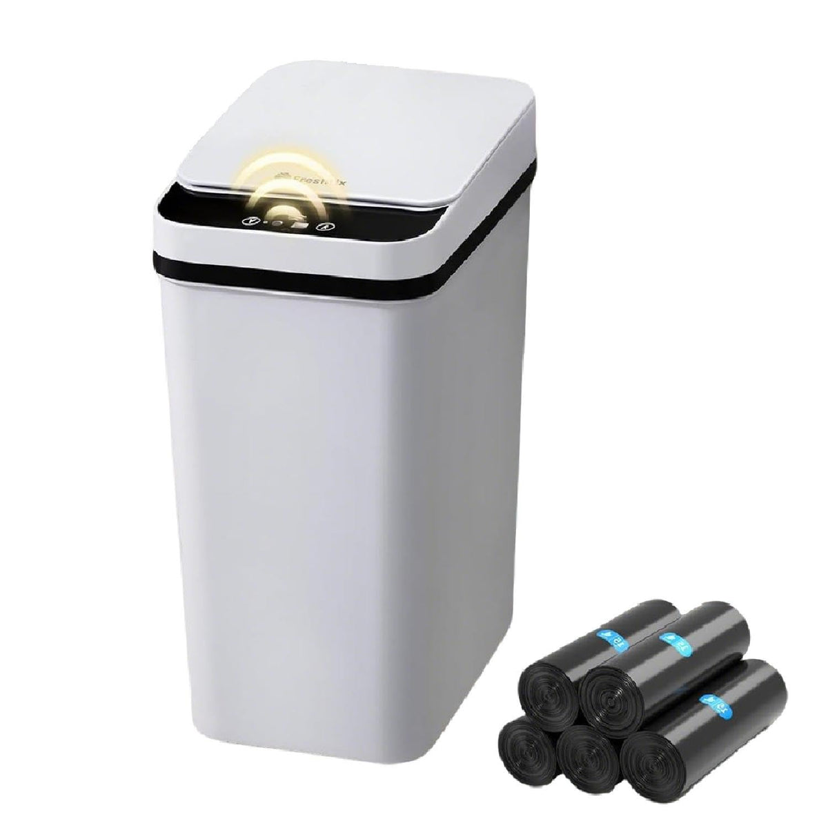 FRESHLIX Bathroom Garbage Can with Lid, 2.6 Gallon Diaper Trash Can, Automatic Trash Cans Touchless, Slim Waterproof Smart Commercial Trash Can for Bedroom, Bathroom, Office, Living Room, Toilet, RV