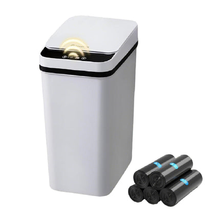 FRESHLIX Bathroom Garbage Can with Lid, 2.6 Gallon Diaper Trash Can, Automatic Trash Cans Touchless, Slim Waterproof Smart Commercial Trash Can for Bedroom, Bathroom, Office, Living Room, Toilet, RV