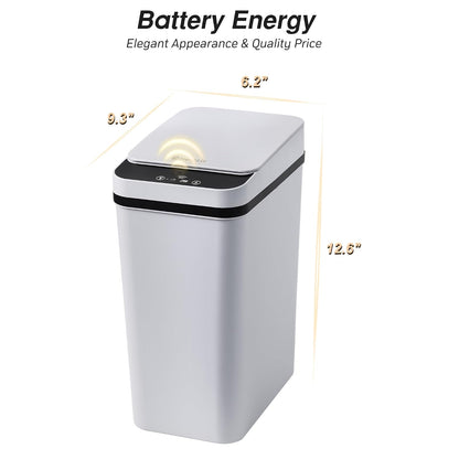 FRESHLIX Bathroom Garbage Can with Lid, 2.6 Gallon Diaper Trash Can, Automatic Trash Cans Touchless, Slim Waterproof Smart Commercial Trash Can for Bedroom, Bathroom, Office, Living Room, Toilet, RV