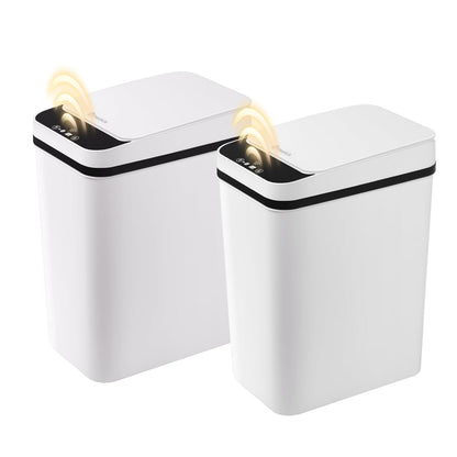 FRESHLIX Bathroom Garbage Can with Lid, 2.6 Gallon Diaper Trash Can, Automatic Trash Cans Touchless, Slim Waterproof Smart Commercial Trash Can for Bedroom, Bathroom, Office, Living Room, Toilet, RV