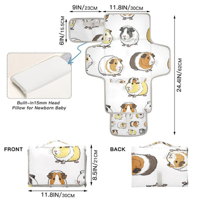 Guinea Pigs Design Portable Diaper Changing Pad for Family