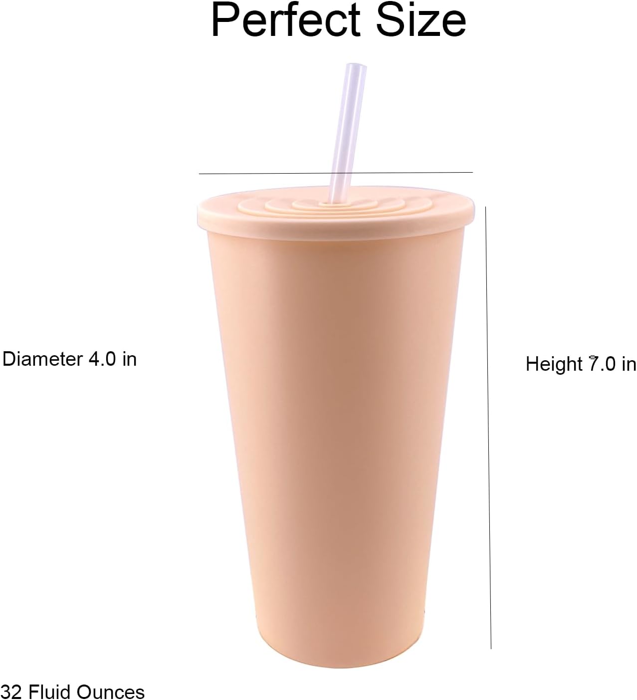 32oz Cups with Lids and Straws Set 8, BPA-Free Iced Coffee Patriotic | Food Grade Polypropylene (PP), Leak Proof Lids, Break-resistant, Lightweight, Reusable Dishwasher safe, Friendly Kids Elderly