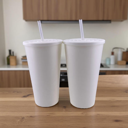 32oz Cups with Lids and Straws Set 8, BPA-Free Iced Coffee Patriotic | Food Grade Polypropylene (PP), Leak Proof Lids, Break-resistant, Lightweight, Reusable Dishwasher safe, Friendly Kids Elderly