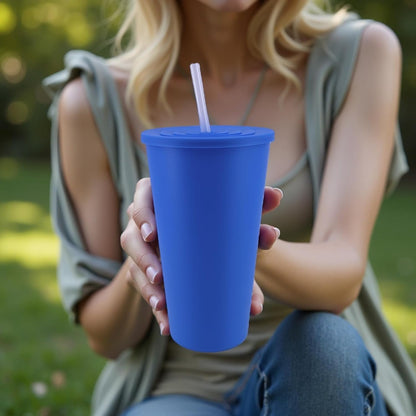 32oz Cups with Lids and Straws Set 8, BPA-Free Iced Coffee Patriotic | Food Grade Polypropylene (PP), Leak Proof Lids, Break-resistant, Lightweight, Reusable Dishwasher safe, Friendly Kids Elderly